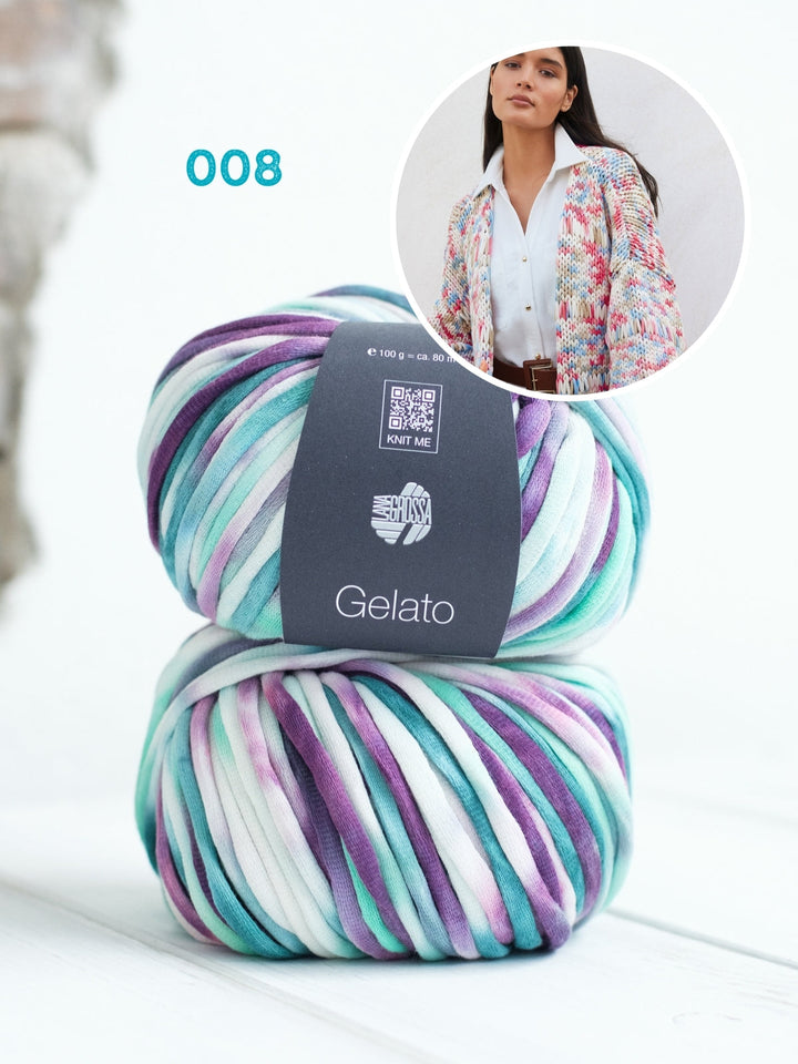 Strickpaket Gelato Cardigan mit Fallmaschen