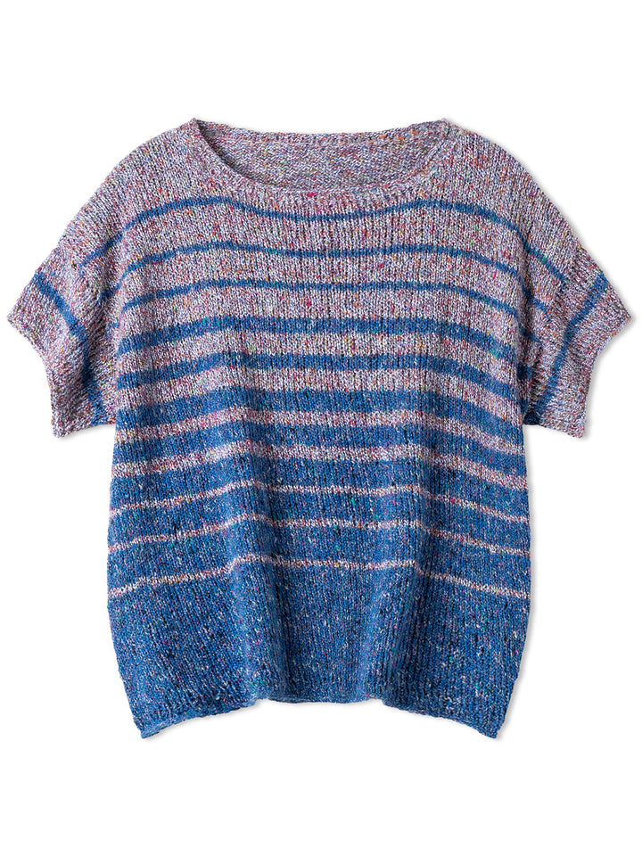 Strickpaket Maglia Top-Down Streifenshirt