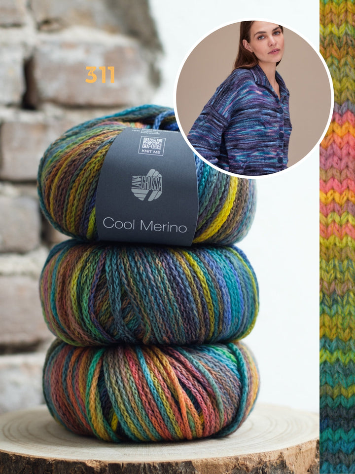 Strickpaket Cool Merino Color Jacke