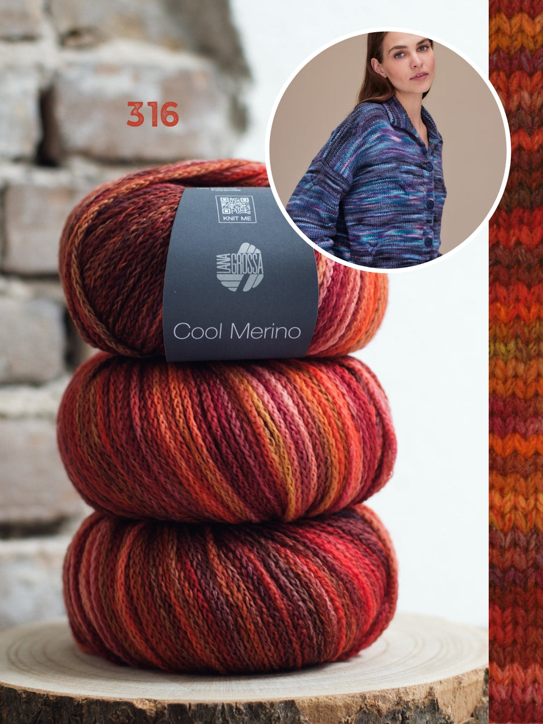 Strickpaket Cool Merino Color Jacke