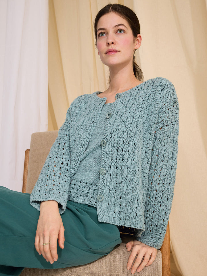 Strickpaket Setapura Top mit Gewebtem Look