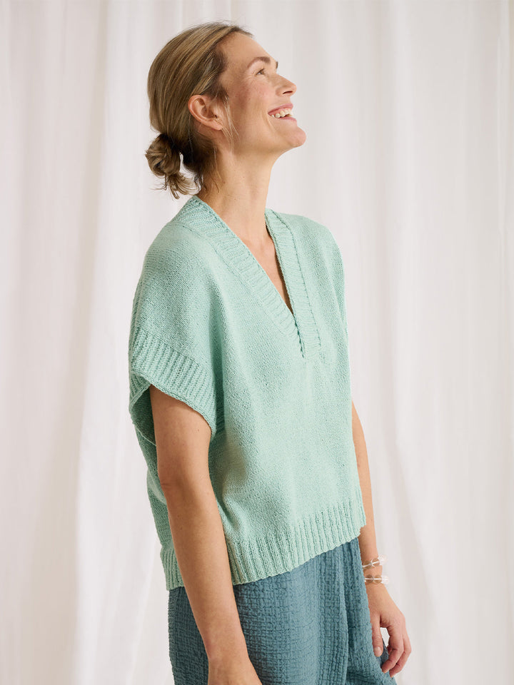 Strickpaket Summer Cashmere Top mit V-Ausschnitt