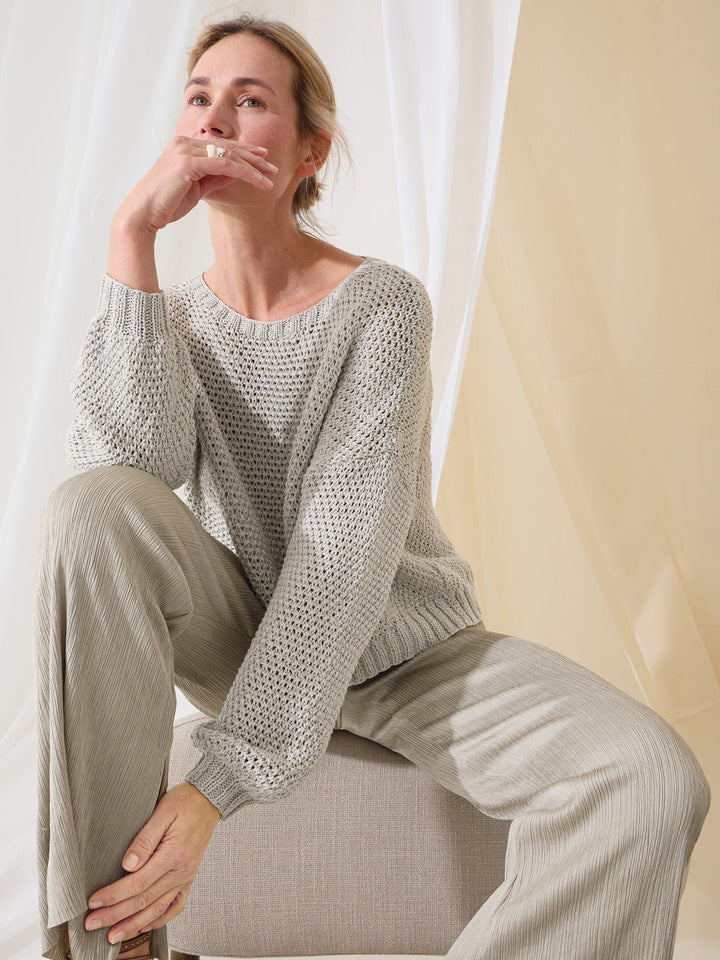 Strickpaket Cotton Silk Pullover mit Strukturmuster