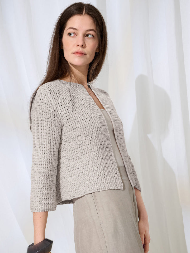 Strickpaket Summer Cashmere Strickjacke mit Abgehobenen Maschen