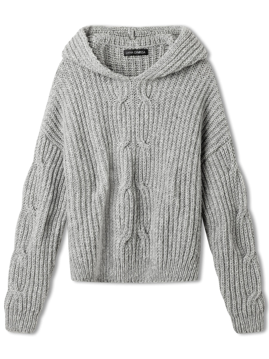 Strickpaket Cool Merino Hoodie mit Zopfmuster - kids