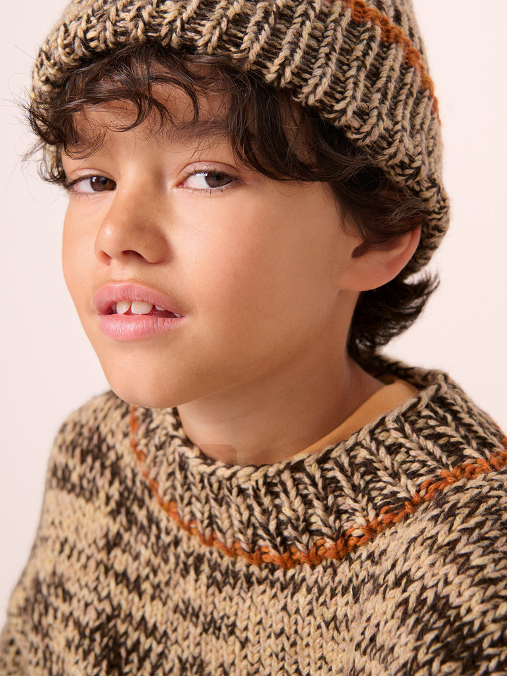 Strickpaket Ecopuno Cool Merino & Cool Merino Big Melierter Pullover - kids