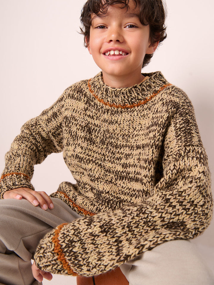 Strickpaket Ecopuno Cool Merino & Cool Merino Big Melierter Pullover - kids