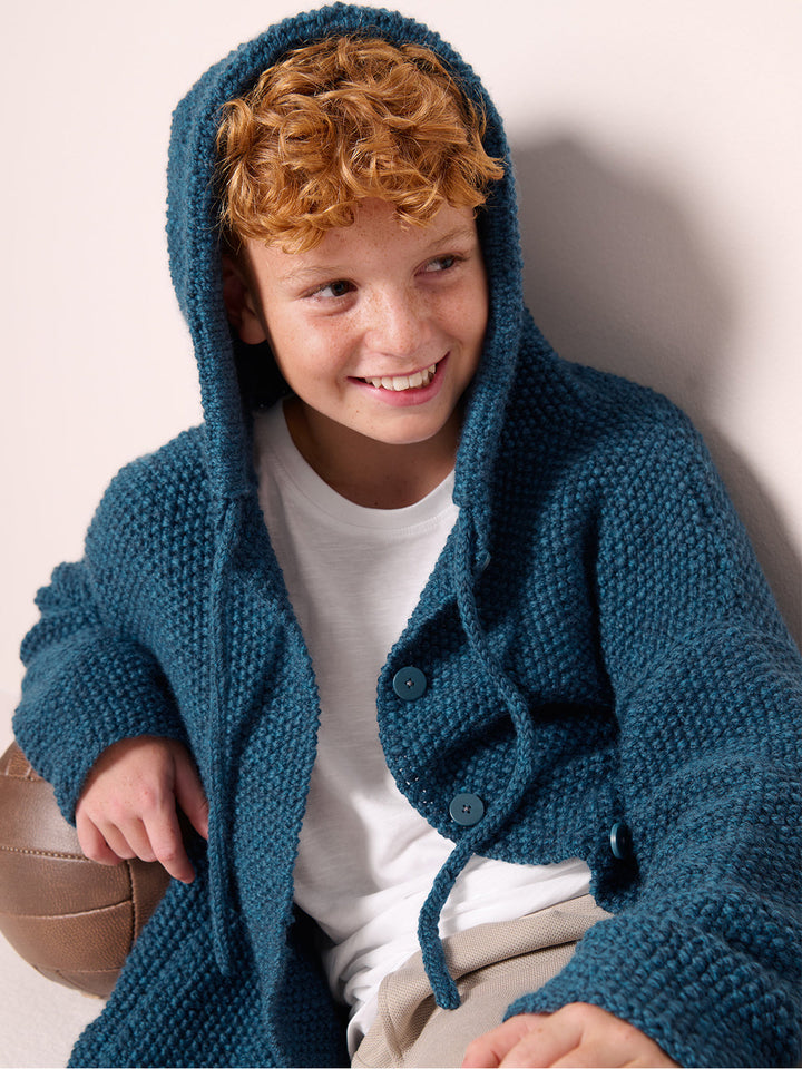 Strickpaket Cool Merino Big Jacke mit Kapuze - kids