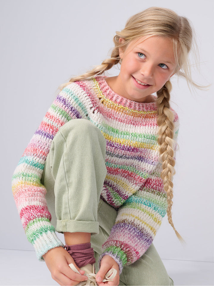 Häkelpaket Gomitolo Magico Ecopuno Topdown Pullover - kids