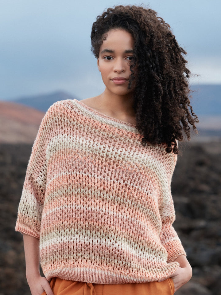 Strickpaket Gomitolo Mambo Pullover mit Ajourmuster