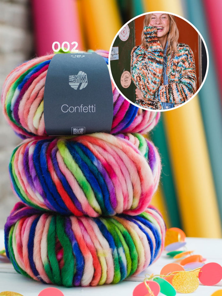 Strickpaket Confetti Cardigan - Jetzt auf dem Cover der neuen Brigitte