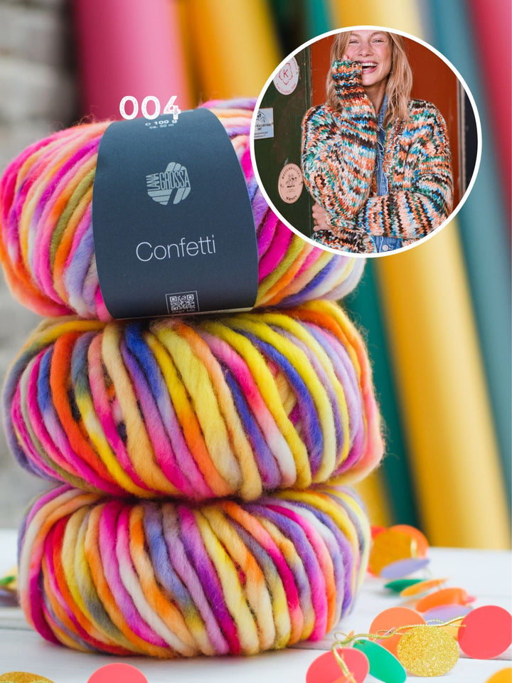 Strickpaket Confetti Cardigan - Jetzt auf dem Cover der neuen Brigitte