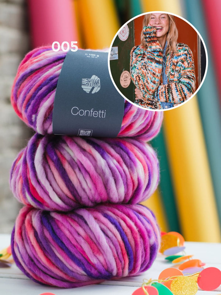 Strickpaket Confetti Cardigan - Jetzt auf dem Cover der neuen Brigitte