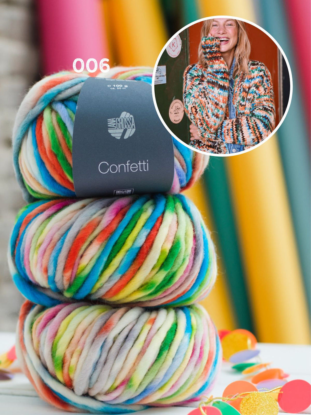 Strickpaket Confetti Cardigan - Jetzt auf dem Cover der neuen Brigitte