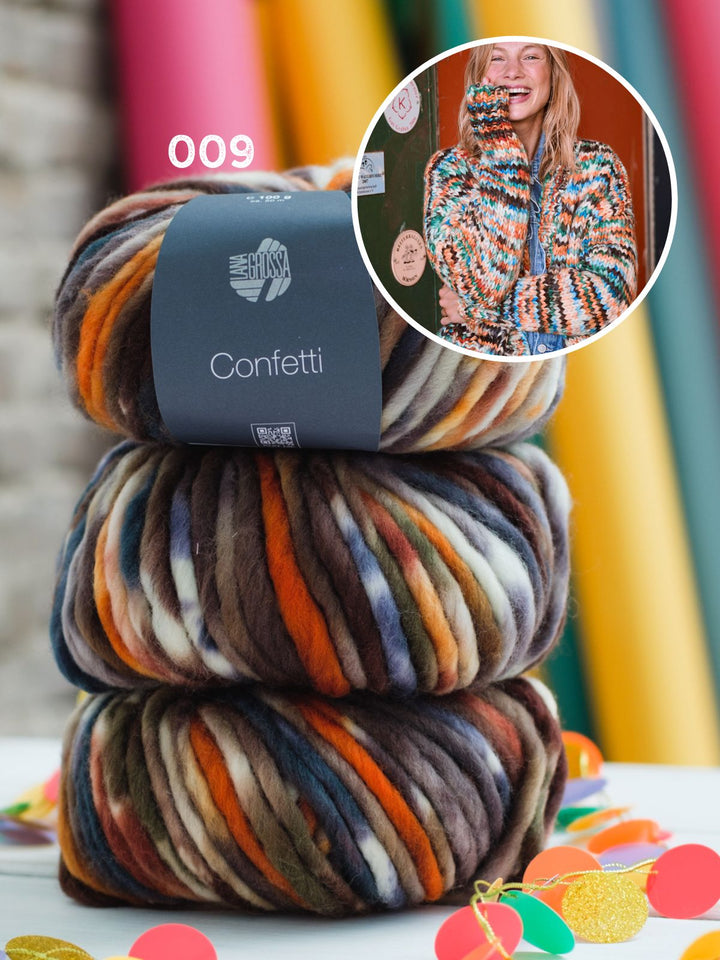 Strickpaket Confetti Cardigan - Jetzt auf dem Cover der neuen Brigitte