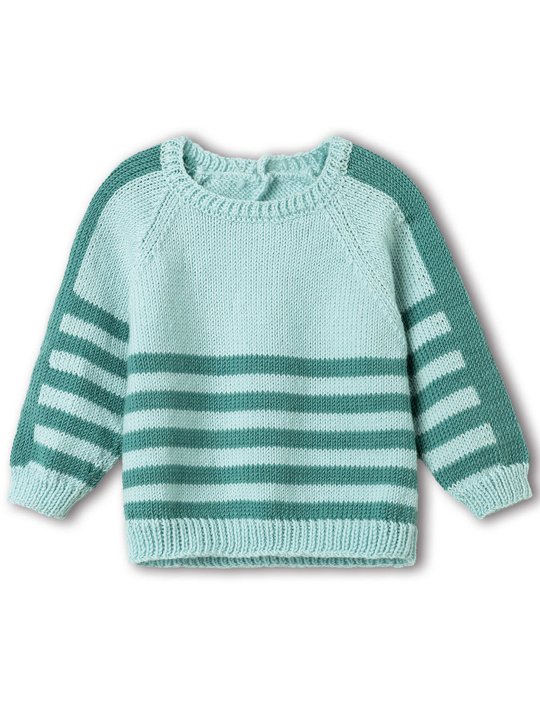 Strickpaket Cool Wool Raglan-Pulli mit Streifen