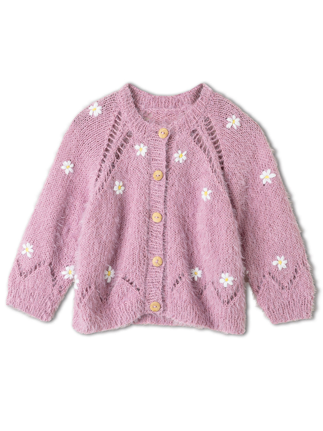 Strickpaket Per Fortuna Ecopuno Blumen Strickjacke