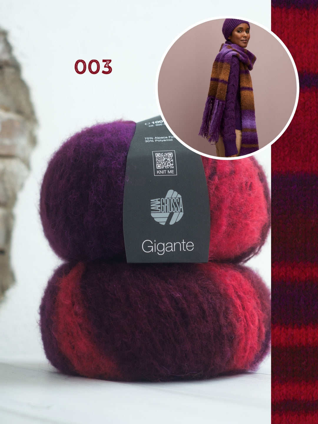 Strickpaket Gigante Schal mit Fransen