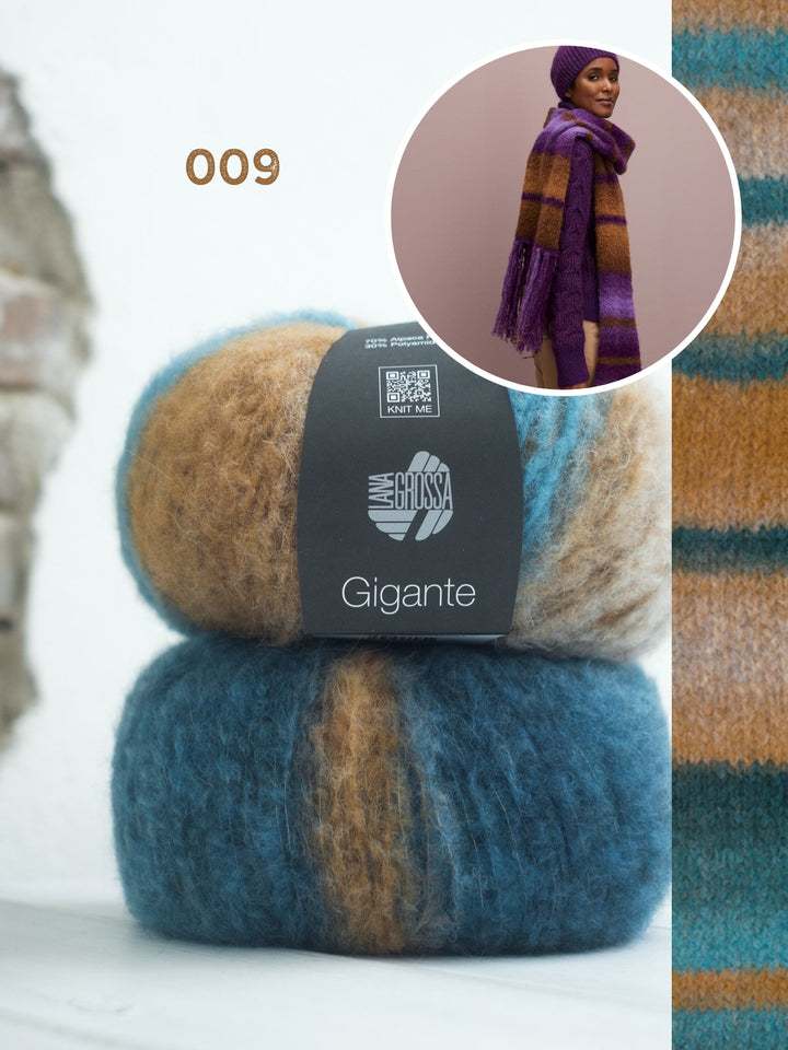 Strickpaket Gigante Schal mit Fransen